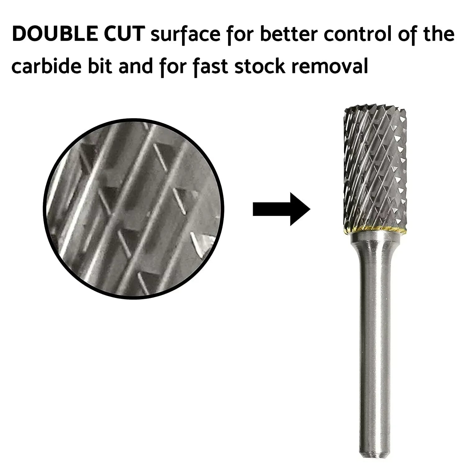24h-USA Warehouse Shipping Tungsten Carbide Rotary Burr Bit Set 1/8" Cutting Carving Burrs for Dremel Tool
