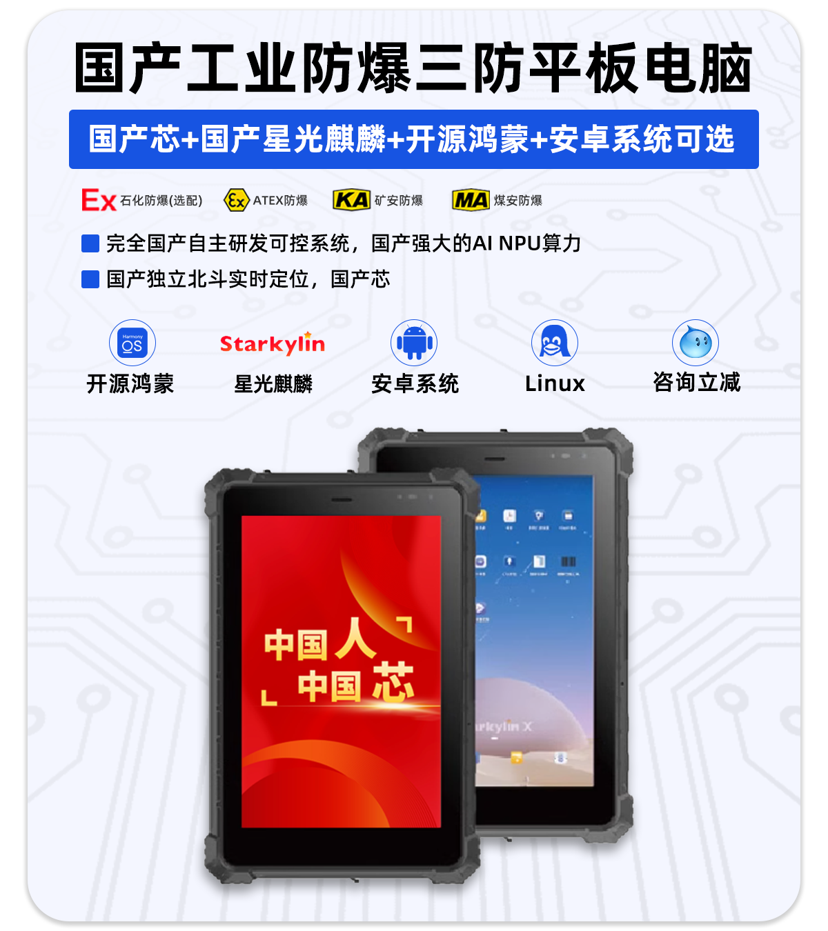 Core Industrial Three-Proof Android Hongmeng System Tablet