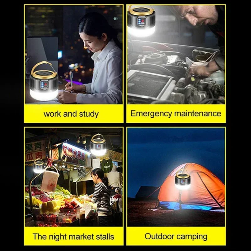 Portable Camping Light Power Bank LED Camping Lanterns Handheld Waterproof Outdoor Tent Light Rechargeable Floodlight Flashlight