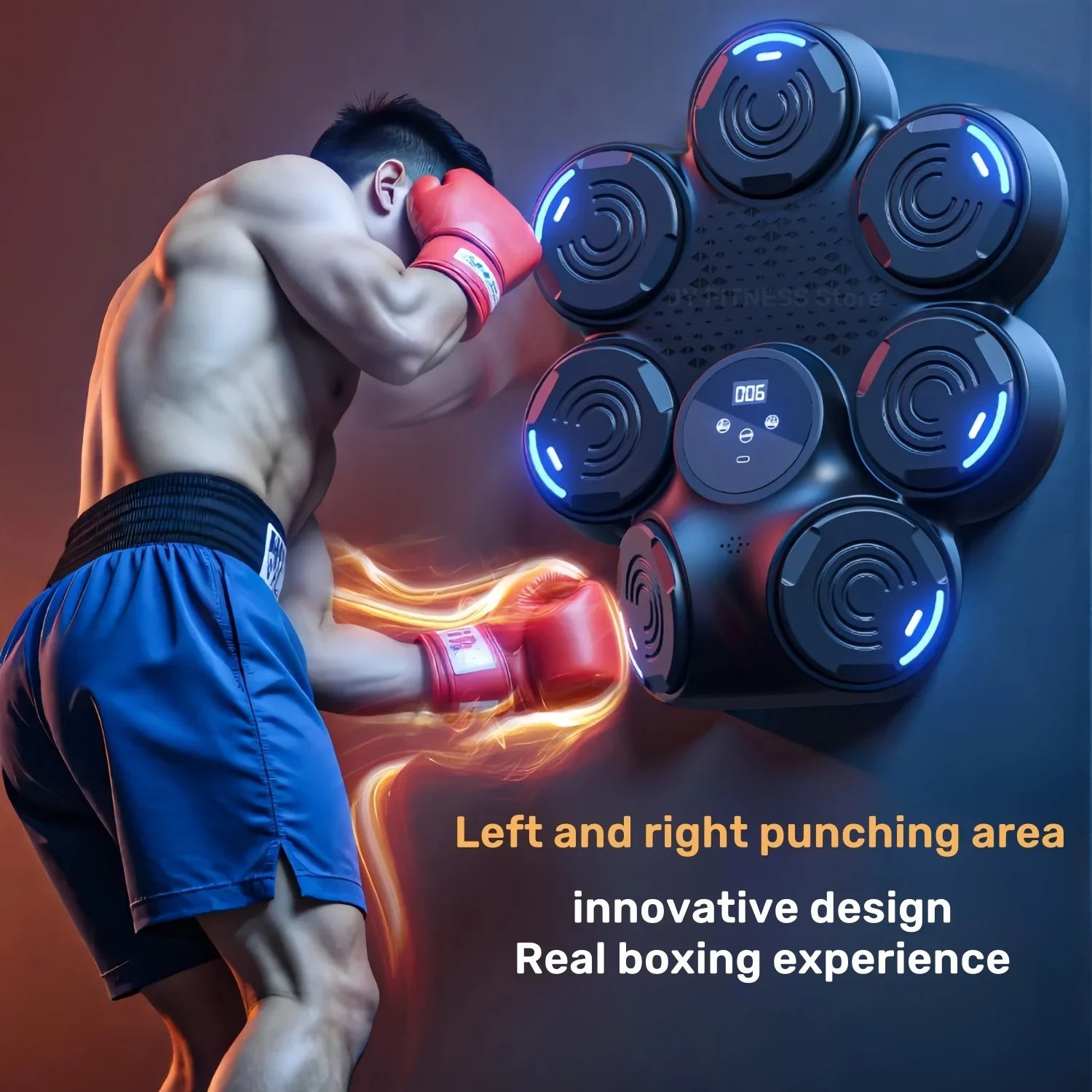 9 Speeds Music Boxing Machine Smart Bluetooth Wall Mounted Music Boxing Trainer Home Electronic Boxing Target Punching Equipment