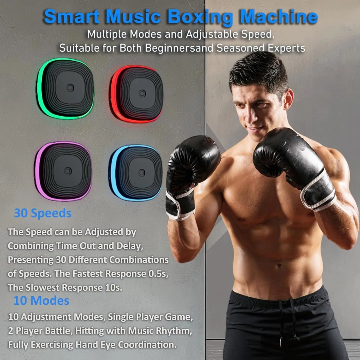 New Split Music Boxing Machine Smart Bluetooth Wall Mounted Touch Screen Music Boxing Trainer Gym Home Electronic Boxing Target